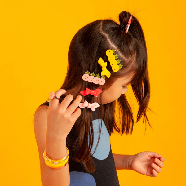 Multi Pineapple Pink Yellow Alligator Clips
