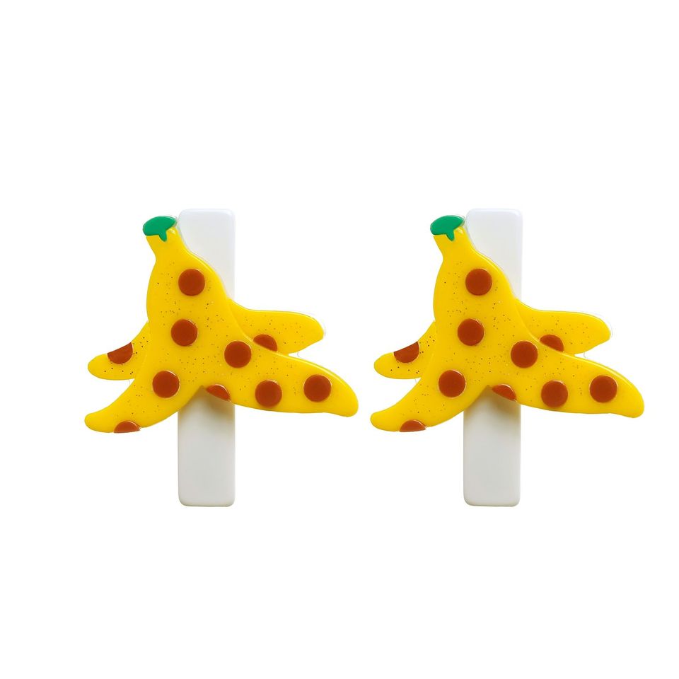 Banana Glitter Yellow Alligator Clips