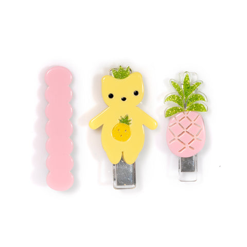 Fruit Bear Yellow Hair Clips