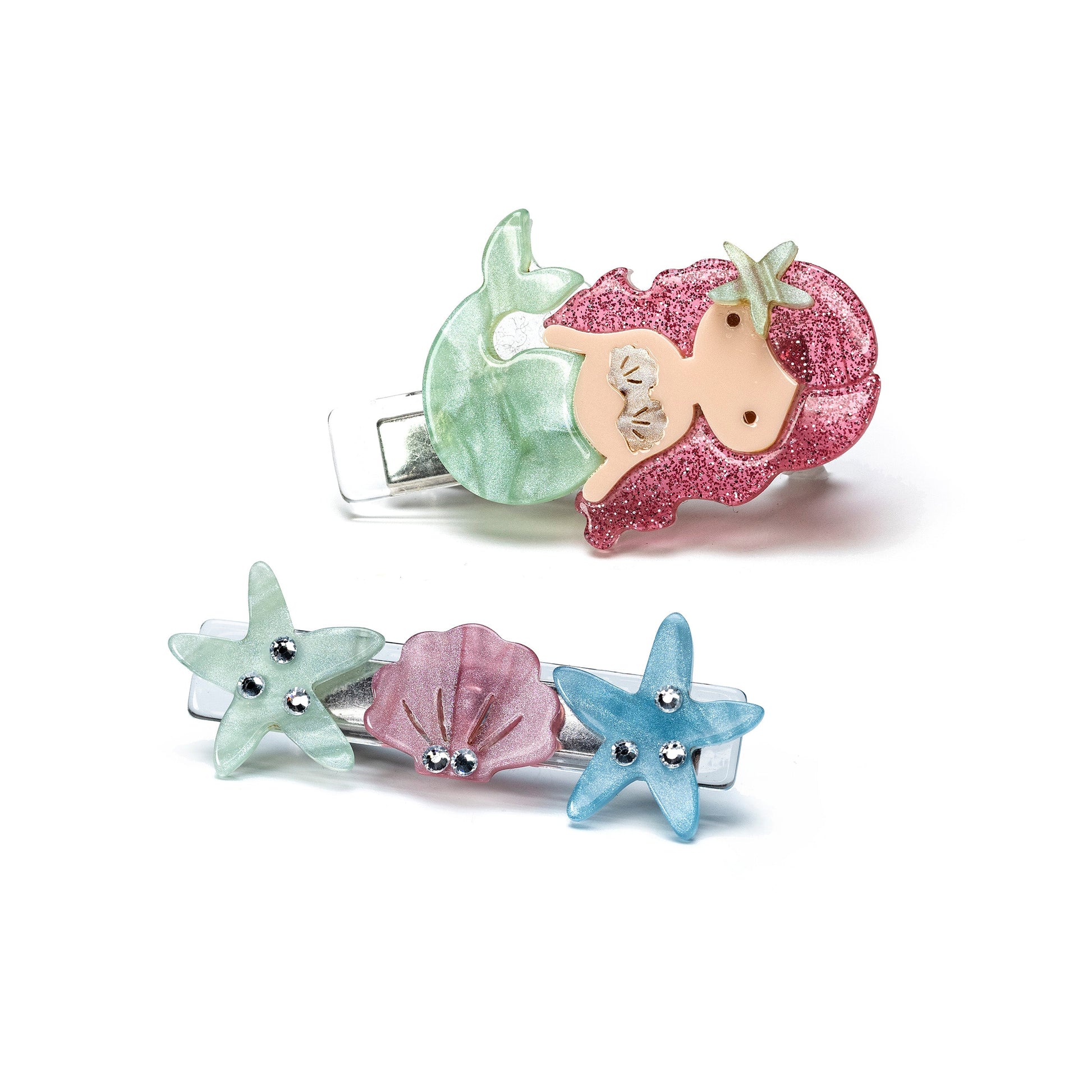 Mermaid Light Green Pearlized Alligator Clip - SUM23