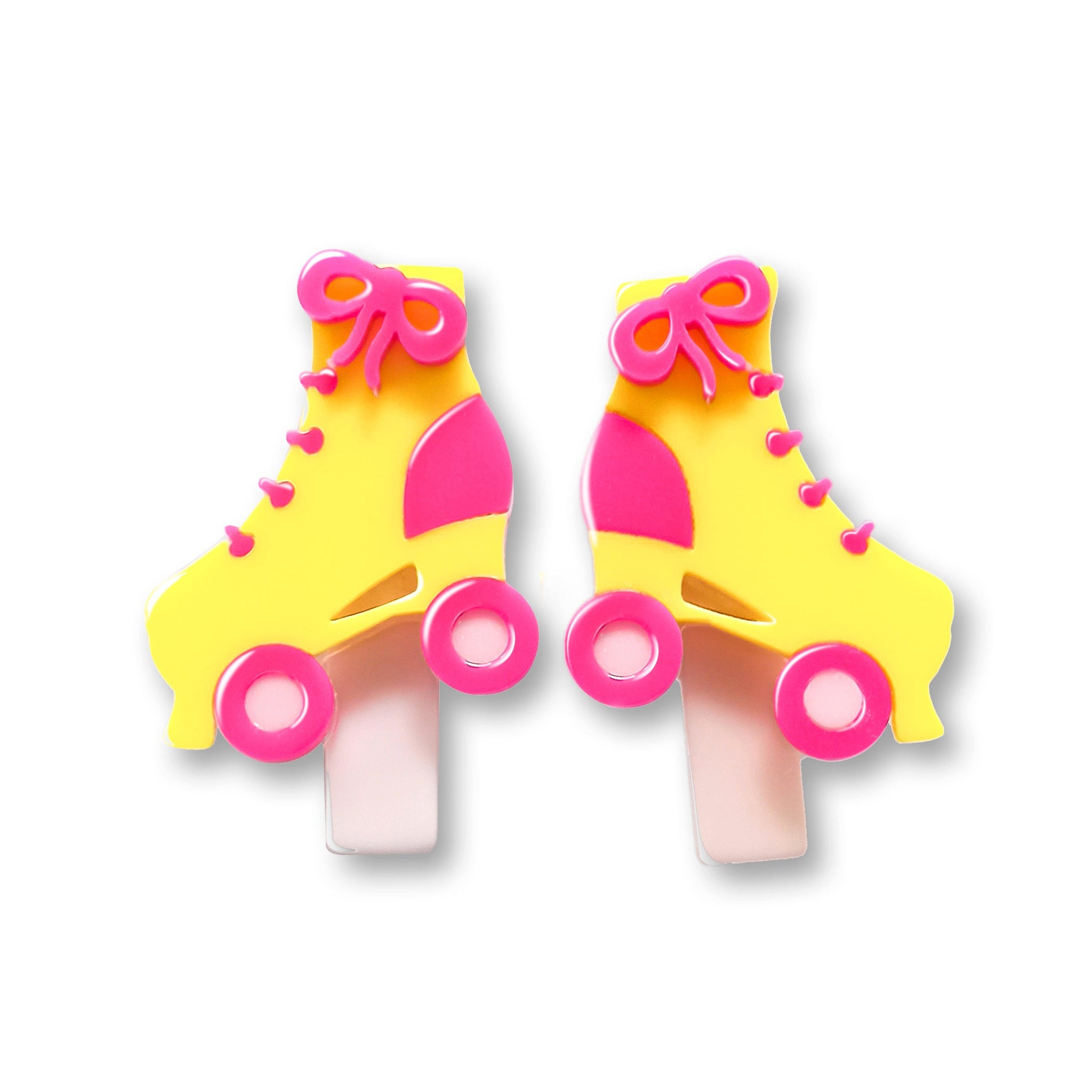 SUM23-Roller Skates Pink Yellow Alligator Clip