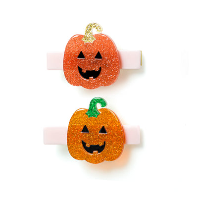 Happy Pumpkins Glitter Orange Alligator Clips