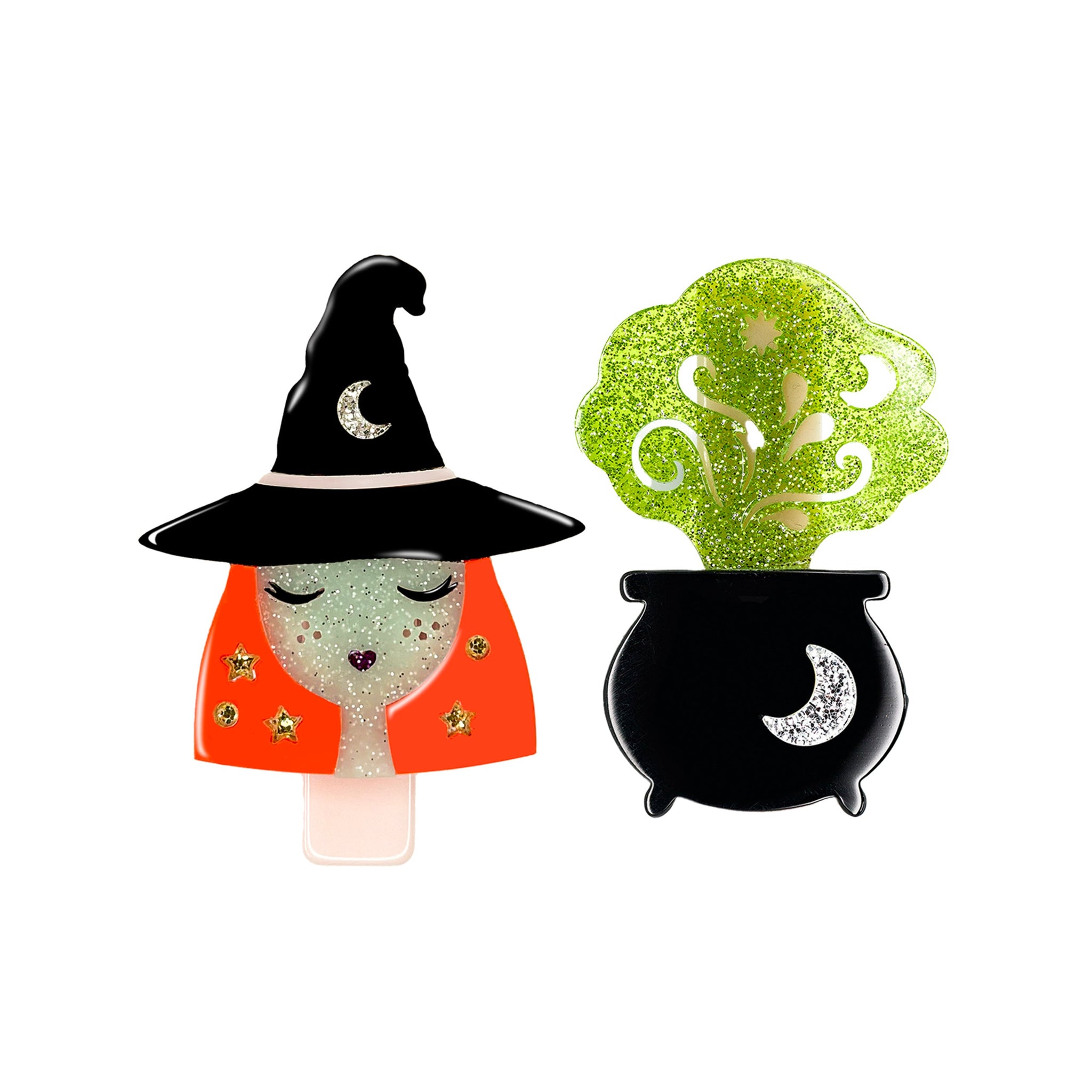 HAL23- Witch & Cauldron Alligator Clips