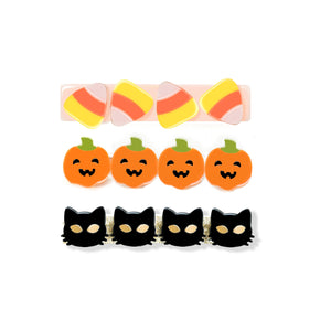 HAL23- Cat Candy Corn & Pumpkin Alligator Clips