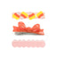 3 piece hair clips - 1 candy corn, 1 coral bow and 1 wavy cutout