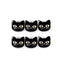 Triple Cats Black Hair Clips -HAL -  Lilies & Roses NY