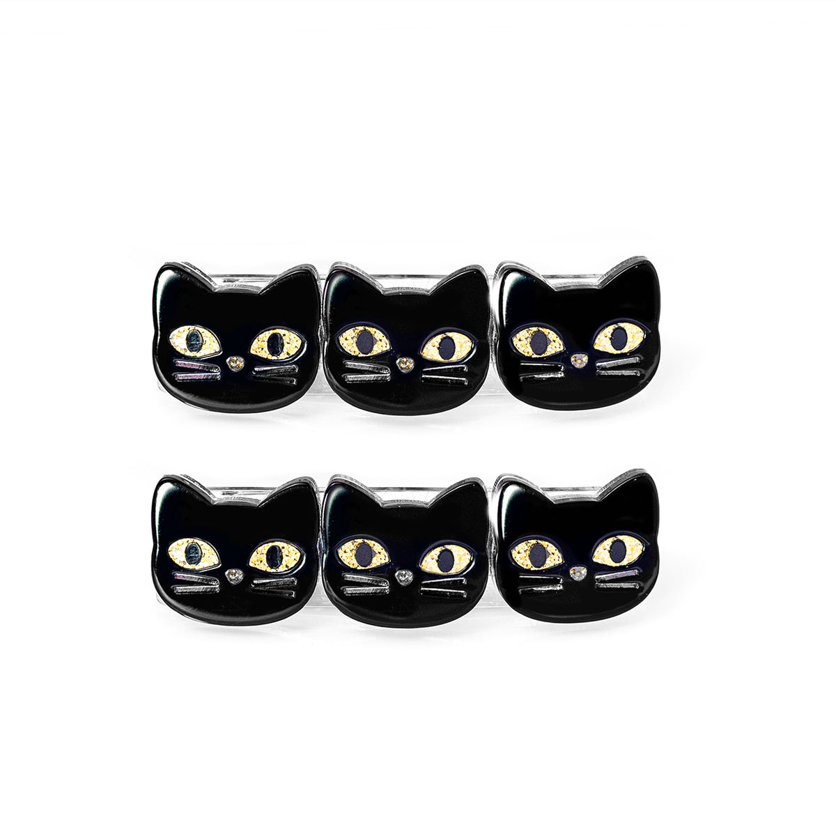 Triple Cats Black Hair Clips -HAL -  Lilies & Roses NY