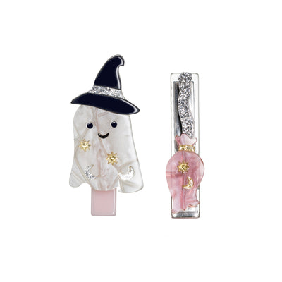 Ghost Off White & Broom Pearlized Hair Clips HAL