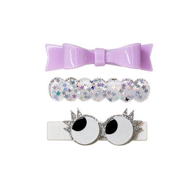 Eyes & Bowtie Set Hair Clips -HAL -  Lilies & Roses NY