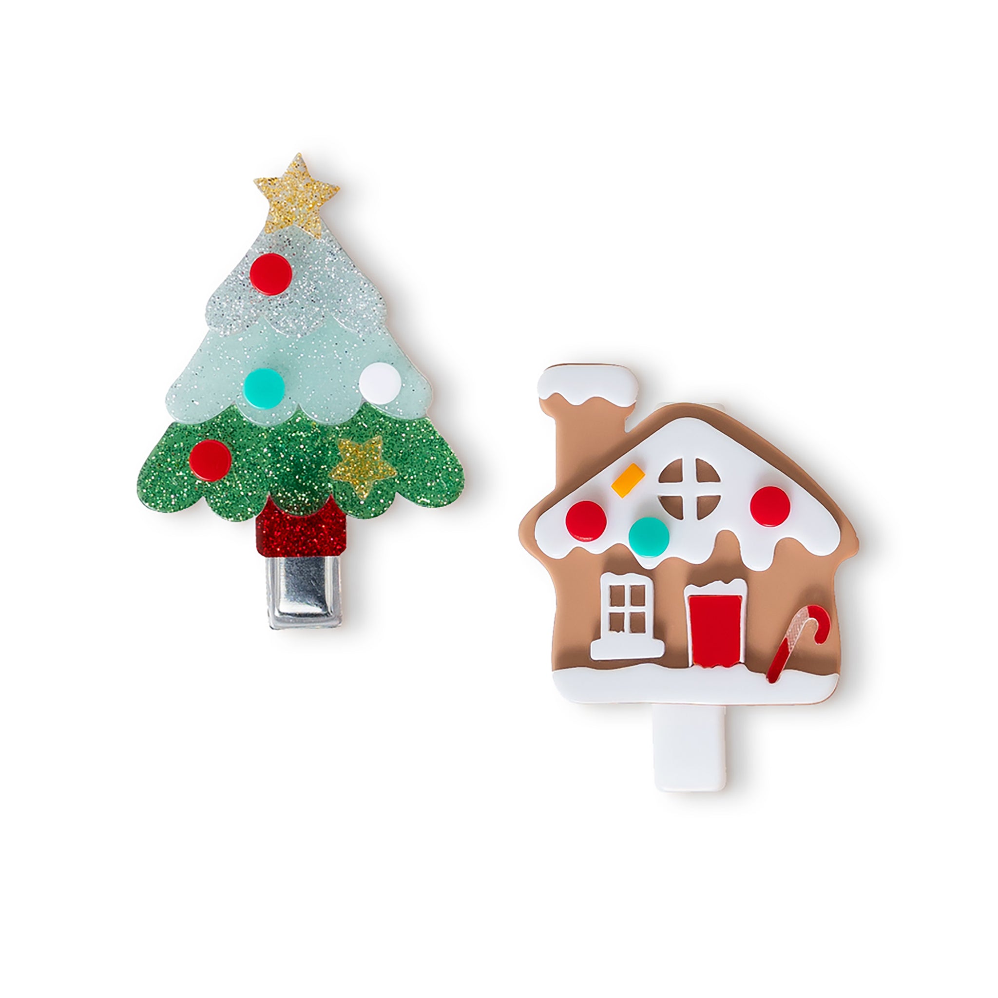 HOL-Christmas Tree + Gingerbread House Alligator Clips
