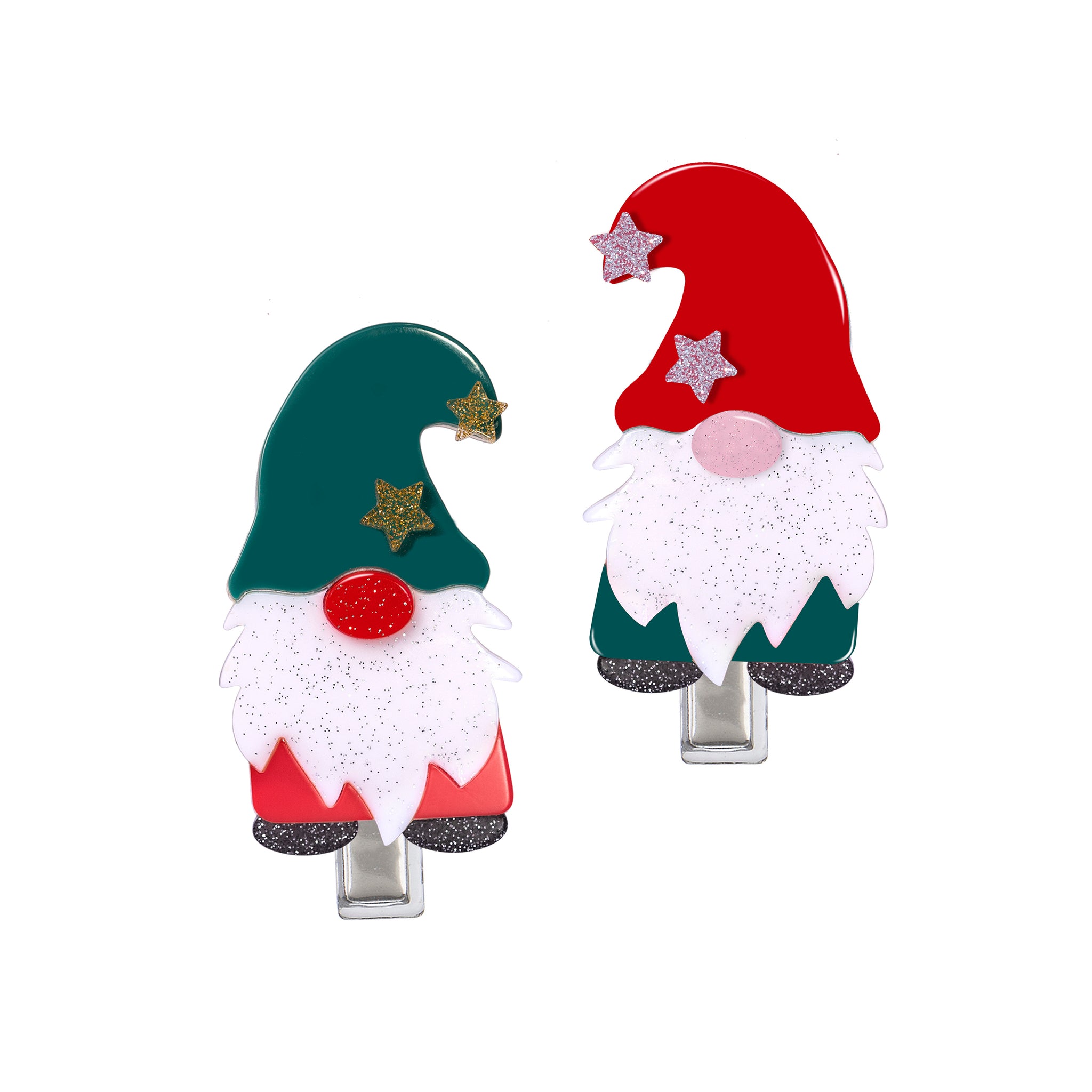 HOL-Xmas Gnome Red + Green Hat Alligator Clip