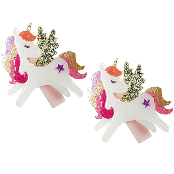 Winged Unicorn Hair Clips -  Lilies & Roses NY
