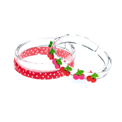 Multi Cherry Clear & Dots Bangles
