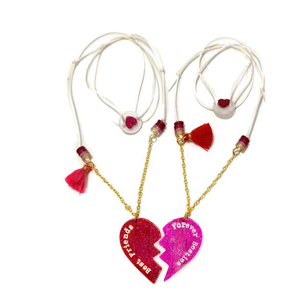 Best Friends + Forever Besties Hearts Necklace - VAL