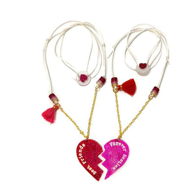 VAL-Best Friends + Forever Besties Hearts Necklace