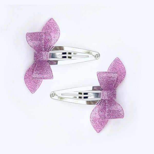 Rosane Bow Glitter Color  Snap Clips -  Lilies & Roses NY