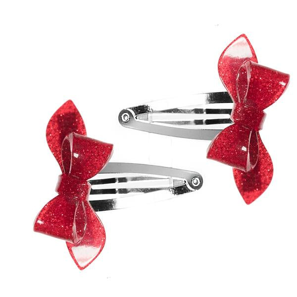 VAL-Rosane Bow Glitter Color  Snap Clips -  Lilies & Roses NY