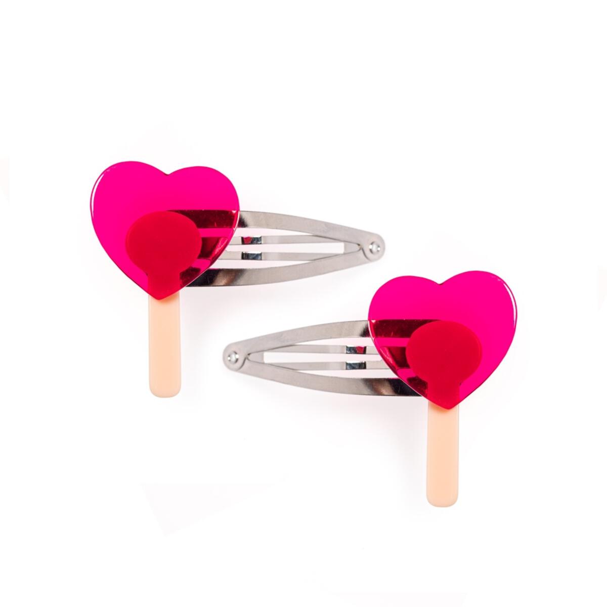 Lollipop Heart Snap Clips