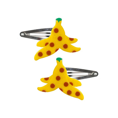 Banana Glitter Yellow Snap Clips