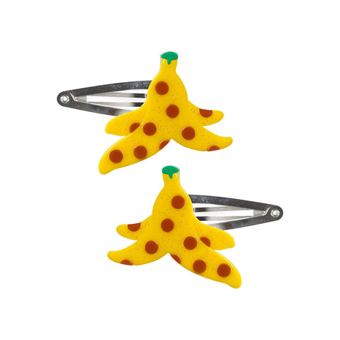 Banana Glitter Yellow Snap Clips