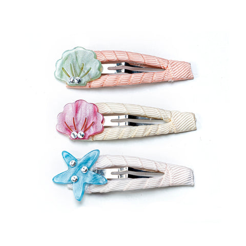 SUM23 - Seashells Pearlized Covered Snap Clip