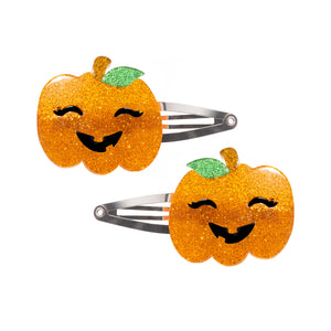 Pumpkin Halloween Orange Glitter Snap Clip