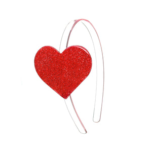 VAL-Cece Heart Glitter Red Headband