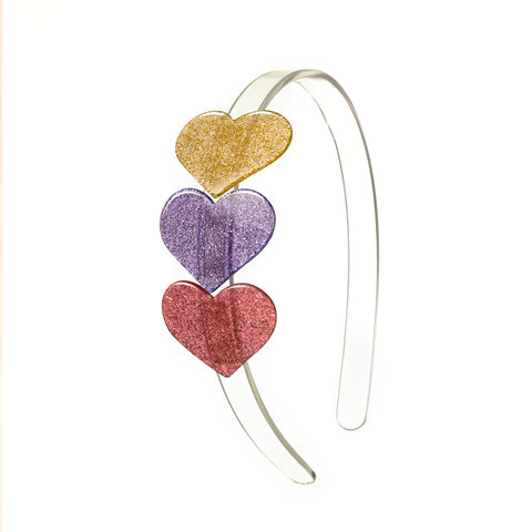 VAL-Cece Multi Heart Gold+Purple Glitter+Vintage Pink Headband