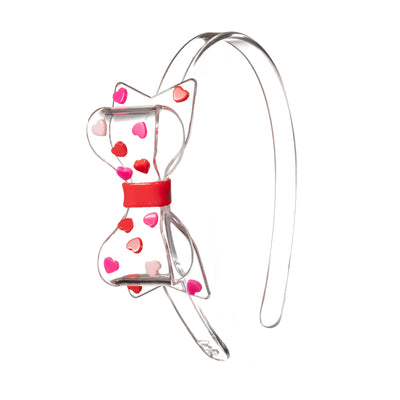 Hearts Red Pink Big Bow Headband -VAL