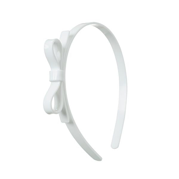 Thin Bow Headband - White