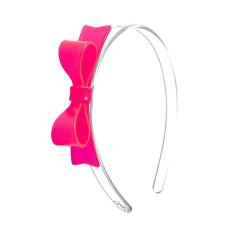 Bow Tie Neon Pink Headband