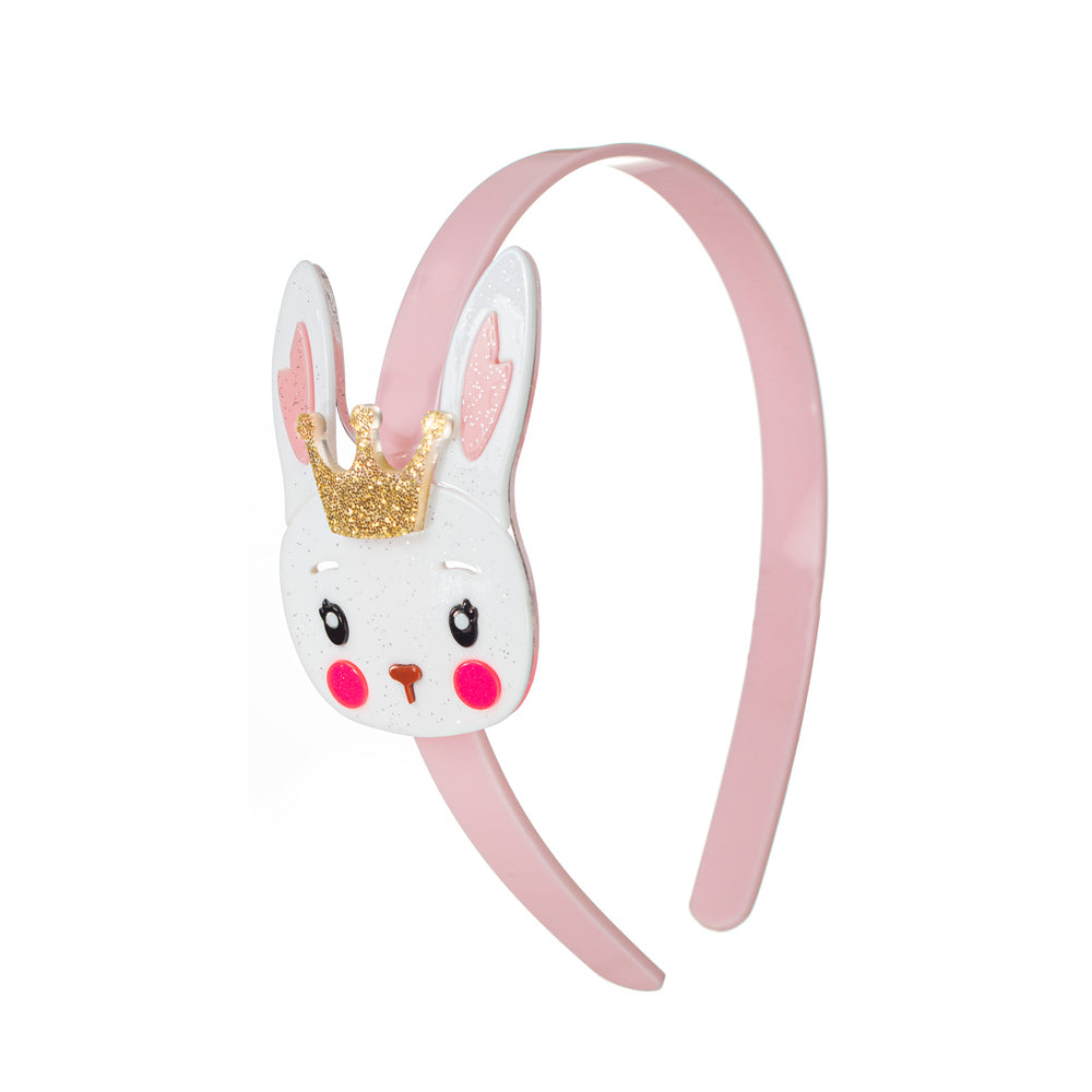 White Easter Bunny with Crown Headband