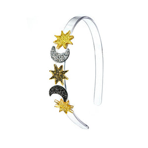 HAL23- Celestial Glitter Star & Moon Headband