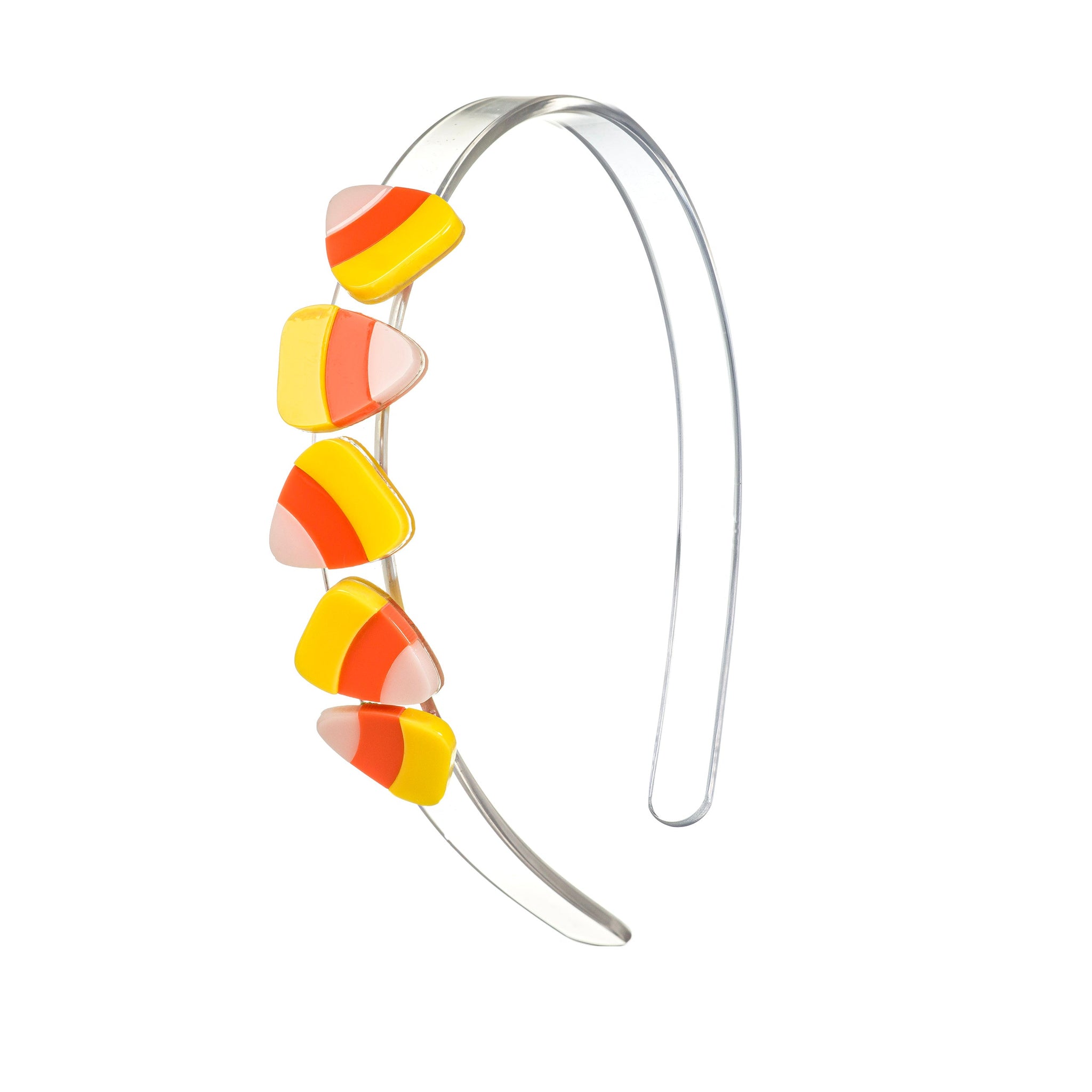Acrylic headband with 5 candy corn charms