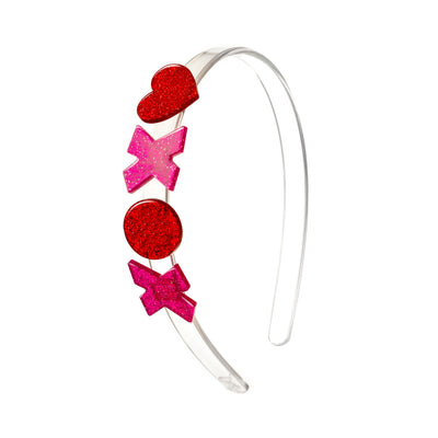 XOXO Pink Red Glitter Headband -VAL