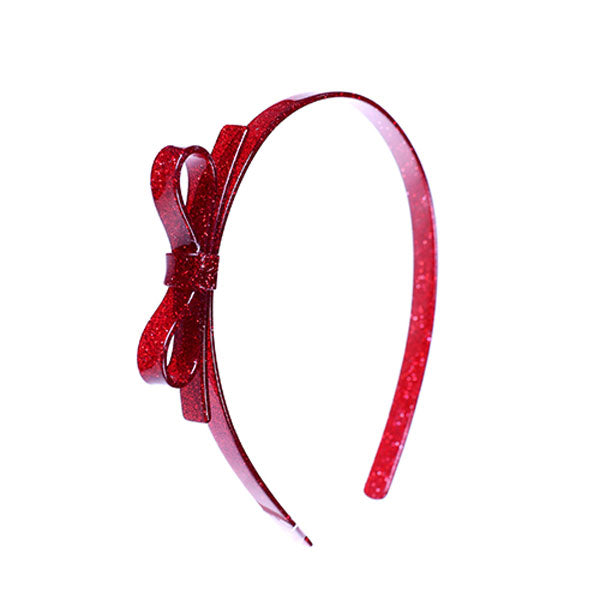 Thin Bow Headband - Glitter Colors -  Lilies & Roses NY