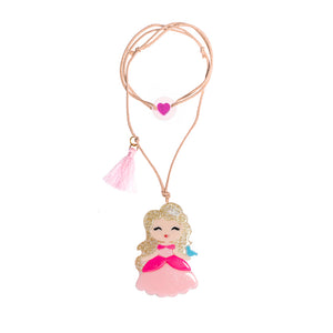 Cute Doll Light Pink Dress Necklace