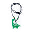 Preciosaurus Dinossaur Green Black Necklace