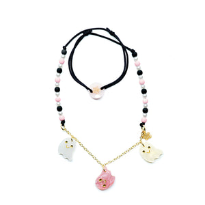 HAL23- Ghosts Pearl Shades Necklace