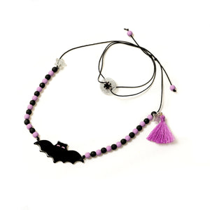 Starry Bat Beaded Necklace