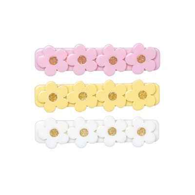 Flowers Light Pink Yellow Hair Clips