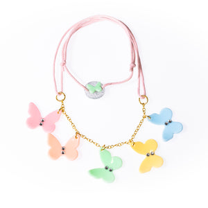 Multi Butterfly Pastel Necklace