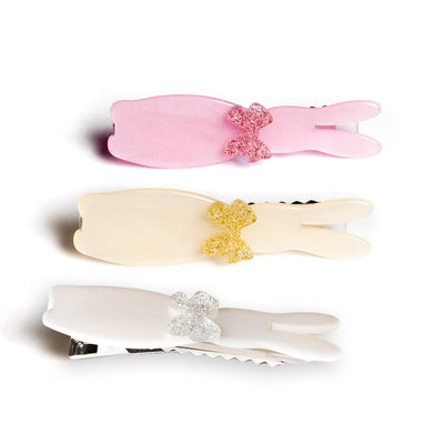 Easter Bunny Silhouette Satin Colors Alligator Clips