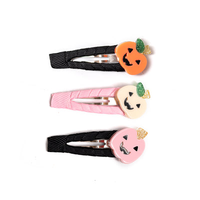 Pumpkin Pastel Fabric Covered Snap Clips HAL