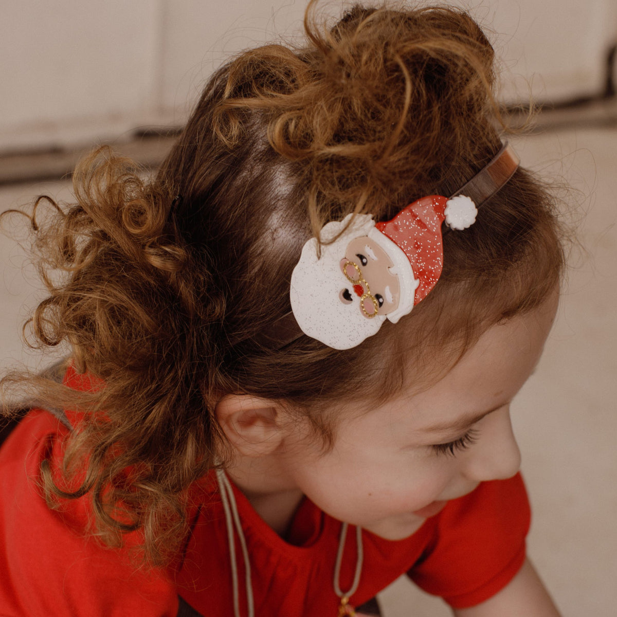 Cheerful Santa Headband -HOL -  Lilies & Roses NY