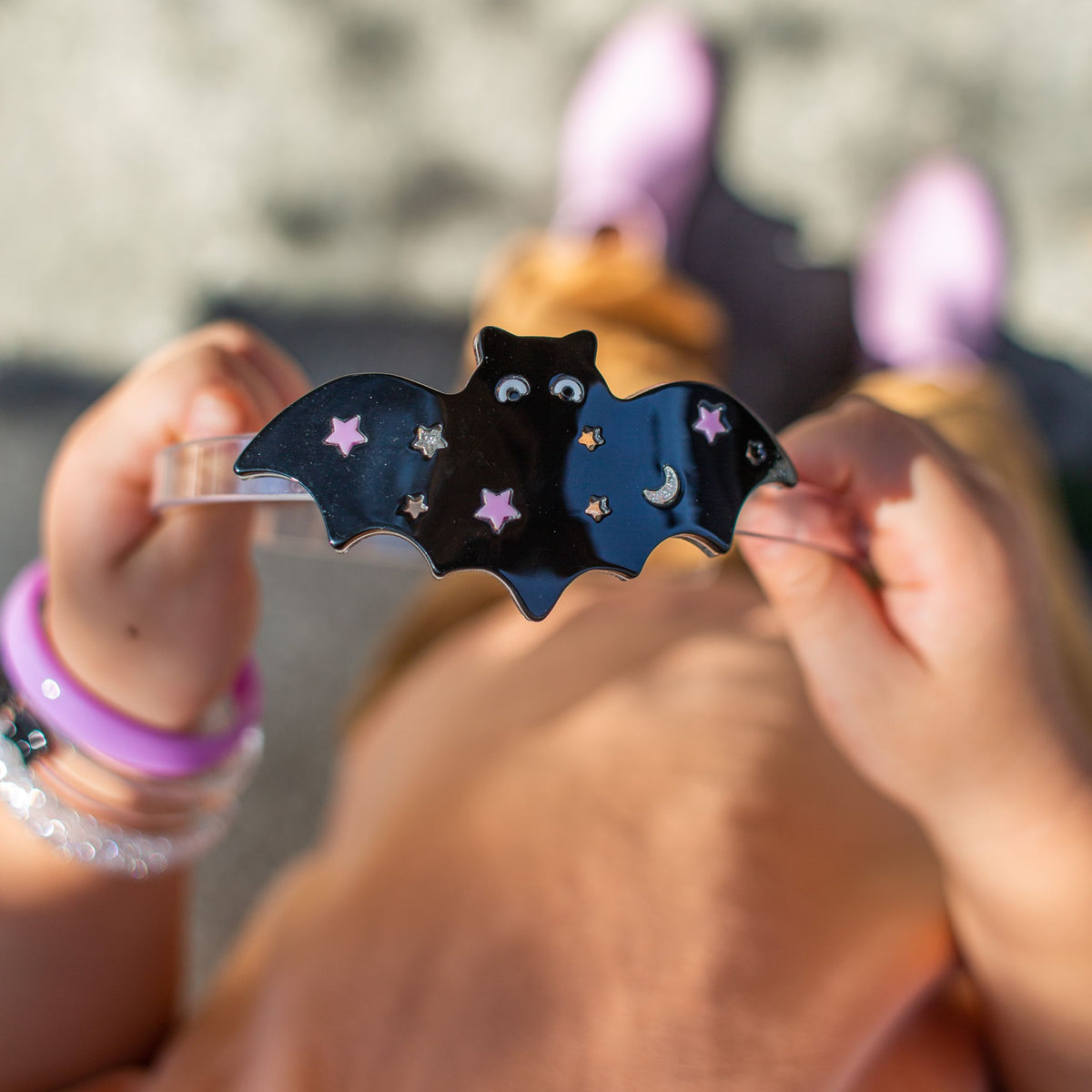 Starry Bat Black Headband -  Lilies & Roses NY