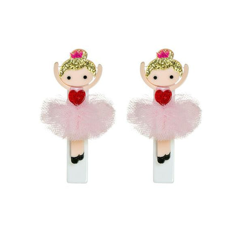VAL-Ballerina Heart Pale Pink Alligator Clips
