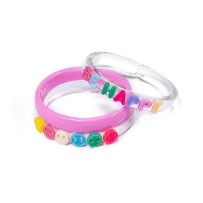 Be Happy Candy Pink Bangles (set of 3) - VAL -  Lilies & Roses NY