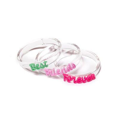 VAL-Best Friends Forever Green Pink Bangles (Set of 3)