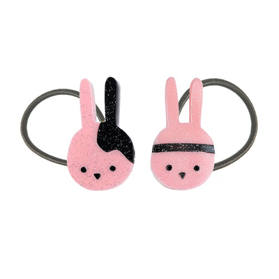 Bunny Glittery Light Pink Hair Ties